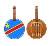 Flag of The Congo Brown Printed Golf tee Storage Bag - Portable Design, Easy to Organize tee