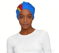 Flag of the Congo Elastic Headscarf Hat - Soft Breathable Polyester Turban Non Slip Sleep Cap for Daily Use