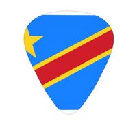 Flag of the Congo Guitar Picks 12 Pack Assorted Thickness-0.46mm 0.71mm 0.96mm Thin Medium Heavy Picks for Acoustic Electric Guitar Ukulele
