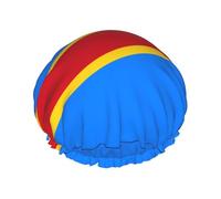 Flag of the Congo Large Double-layer shower cap prevents hair from getting tangled during showering and skincare.