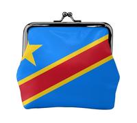 Flag of The Congo Leather Coin Purse for Women-Small Kiss Lock Wallet, Mini Card Holder for Keys Lipstick, Cute Change Purse for Travel