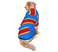 Flag of the Congo M Dog Hoodie Warm and lightweight suitable for pets to wear in autumn and winter