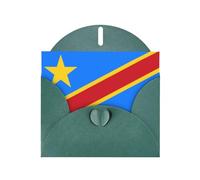 Flag Of The Congo Print Blank Note Card, All Occasion Holidays Greeting Card Dark Green