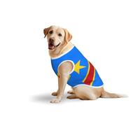 Flag of the Congo Print Breathable Dog Clothes Dog Shirts