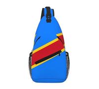 Flag of the Congo Print Fashion Sling Backpack, Cross Chest Bag Diagonally for Women Men, Outdoor Crossbody Bags