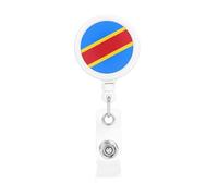 Flag of The Congo Retractable Badge Holder. Stylish Full-Width Print, Suitable for Offices, Schools, Hospitals, etc.