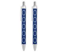 Flag of The Cook Islands Retractable Ballpoint Pen 0.5mm Roller Office Pens Medium Point Diary Pens 2 PCS AS PIC 1