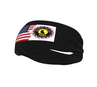 Flag of The Coyote Valley Tribe and America Headbands Men Women Non Slip Wicking Sports Sweatband for Gym Basketball Yoga Hairbands