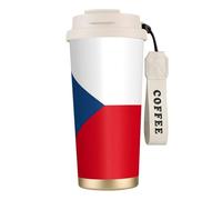 Flag Of The Czech Republic 316 Stainless Steel Insulated Coffee Mug Vacuum Cup With Leak Proof Lid, Keep Hot Or Cold