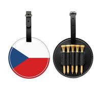 Flag of The Czech Republic Black Golf tee Storage Bag - Easy to Carry Around and More efficient in Playing Golf