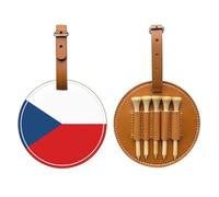 Flag of The Czech Republic Brown Golf tee Storage Bag - Easy to Carry Around and More efficient in Playing Golf