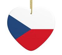 Flag Of The Czech Republic Christmas Ornaments Tree Decorations Hanging Ornaments Heart Ceramic Outdoor Indoor Home Decor