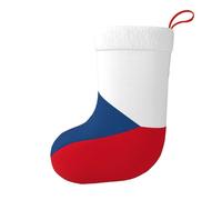 Flag of the Czech Republic Christmas Stocking 17.7", Festive Hanging Sock for Fireplace Mantel, Holiday Decorations