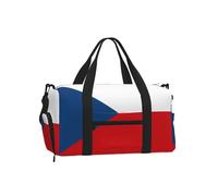 Flag of The Czech Republic Duffel Bag with Shoe Compartment - Lightweight Water-Resistant Holdall Gym Bag with Built-in Wet and Dry Separation Pouch