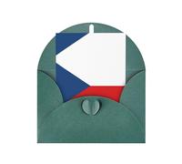 Flag of the Czech Republic Greeting card, blank inner page, includes envelope, 10cm x 15cm.