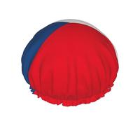 Flag Of The Czech Republic Hair Cap For Shower, Waterproof Hair Shower Caps For Long Hair, Non-Slip Cute Shower Cap