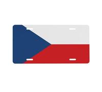 Flag of the Czech Republic License Plate for Front of Car â€“ Personalized Aluminum Car Tags â€“ 6â€ x 12â€ Universal Fit.