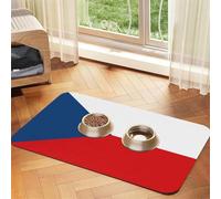 Flag of The Czech Republic Pet Food Mat 17.2x11.81in Absorbent Non-Slip PU Leather Feeding Mat for Dogs Cats Rubber Bottom Fast Drying Rollable Pet Bowl Placemat