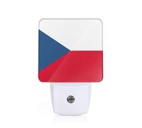 Flag of The Czech Republic Plug in Night Light, Dimmable Led Nightlight with Dusk to Dawn Sensor Sleep Light for Nursery Kids Room Hallway