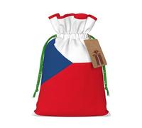 Flag of the Czech Republic Print Birthday Gifts Wrap Bag Unique Drawstring Gifts Bag Canvas Bags for Party Wedding Present,1 Piece M
