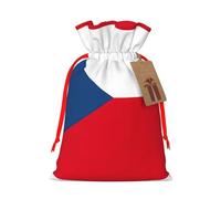 Flag of the Czech Republic Print Birthday Gifts Wrap Bag Unique Drawstring Gifts Bag Canvas Bags for Party Wedding Present,1 Piece S