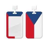 Flag of The Czech Republic Print Card ID Badge Holder with Breakaway Lanyard,for Doctor Teacher Nurse Staff Office