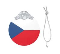 Flag of the Czech Republic Print Christmas Metal buckle Glass round pendant Ornaments, 2025 Xmas Tree Decoration