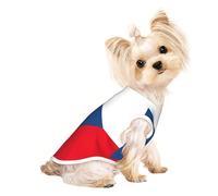 Flag of The Czech Republic Print Dog Shirt Summer Pet T-Shirts Stretchy Cats Dogs Tee Shirt Sleeveless Tank Top Dog Vest