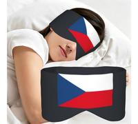 Flag of The Czech Republic Print Full Coverage Sleep Mask,Eye Mask Portable for Travel Office Nap Shift Work
