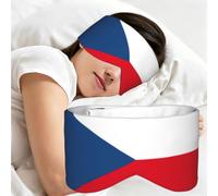 Flag of The Czech Republic Print Sleep Eye Cover Double Sided Full Wrap for Bed Flights Meditation