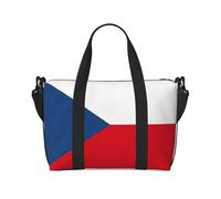 Flag of the Czech Republic print Travel Duffel Bag Tote Carry on Luggage Bag, Sports Gym Bag Weekender Overnight Bags, Black, One Size