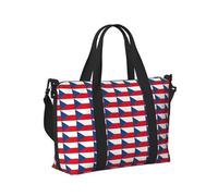 Flag of The Czech Republic Print Travel Hand Bag Lightweight Foldable Carry Tote for Weekend Trip Vacation Airplane