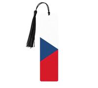 Flag of The Czech Republic Print Wooden Bookmarks Tassel Bookmark Book Marks Reading Accessories,for Book Lovers Teachers