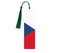 Flag of The Czech Republic Print Wooden Bookmarks Tassel Bookmark Book Marks Reading Accessories,for Book Lovers Teachers