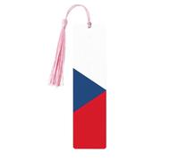 Flag of The Czech Republic Print Wooden Bookmarks Tassel Bookmark Book Marks Reading Accessories,for Book Lovers Teachers