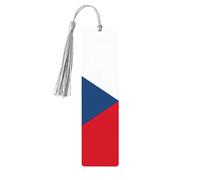 Flag of The Czech Republic Print Wooden Bookmarks Tassel Bookmark Book Marks Reading Accessories,for Book Lovers Teachers