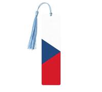 Flag of The Czech Republic Print Wooden Bookmarks Tassel Bookmark Book Marks Reading Accessories,for Book Lovers Teachers