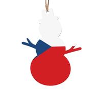 Flag of the Czech Republic Print Wooden Christmas Tree Pendant,Wood Hanging Ornaments with Ropes, for Holiday, Office, Decor 6 PCS