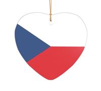 Flag of The Czech Republic Print Xmas Ornament Hanging Decor, Acrylic Romantic Christmas Decoration for Home Wedding Anniversary