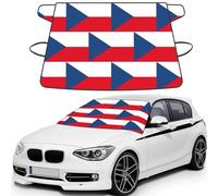 Flag of the Czech Republic Printed Car Windshield Cover for Ice and Snow, Premium Windshield Snow Cover, Sun Protection, Universal Fit for All Weather Conditions
