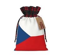 Flag of the Czech Republic Printed holiday drawstring bag 8.3x11.8 inch Christmas party decoration gift bag