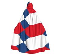 Flag Of The Czech Republic Printing Cosplay Parties Hooded Adult Halloween Cloak 57.8 Inches Long Theme