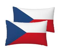 Flag Of The Czech Republic Printing Imitation Linen Pillow Cases Set Of 2 Luxury Pillow Cases 12x20 Inches For Sofa,Bed,Office