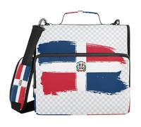Flag of the Dominican Republic, 3 rings, organizer with handle, includes zipper pocket, organizer for school/office
