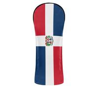 Flag of The Dominican Republic Golf Head Cover Premium Leather Accessories with Number Tags Designed to Fit All Woods and Drivers