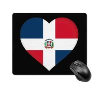 Flag of The Dominican Republic Heart Cute Mouse Pad with Non-Slip Rubber Base Square Mouse Mat Office Supplies