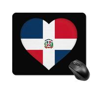 Flag of The Dominican Republic Heart Cute Mouse Pad with Non-Slip Rubber Base Square Mouse Mat Office Supplies