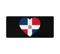 Flag of The Dominican Republic Heart Desk Mat with Stitched Edge Non-Slip Rubber Base Mouse Pad Office Supplies 40x90cm