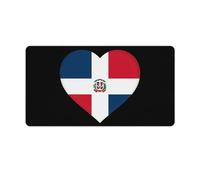Flag of The Dominican Republic Heart Desk Mat with Stitched Edge Non-Slip Rubber Base Mouse Pad Office Supplies 40X75cm