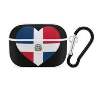 Flag of The Dominican Republic Heart Headphone & Earphone Cases Compatible with Airpod Pro Scratch-Resistant PC Protective Cover with Keychain White-style-35